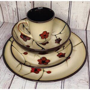 Pfaltzgraff Aster Replacement Set Red Floral Mug Bowl Salad Dinner Plate Sakura